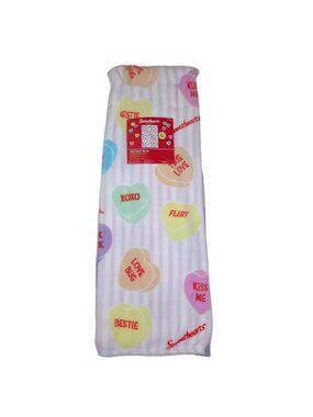 Sweethearts Soft Plush Throw Blanket 50"X70" Pastel Colors Valentines Day Heart